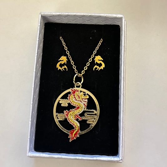 Red Dragon Jewelry Set
