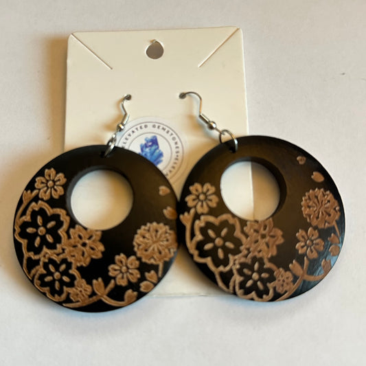 Tribal Wood Hoop Earrings