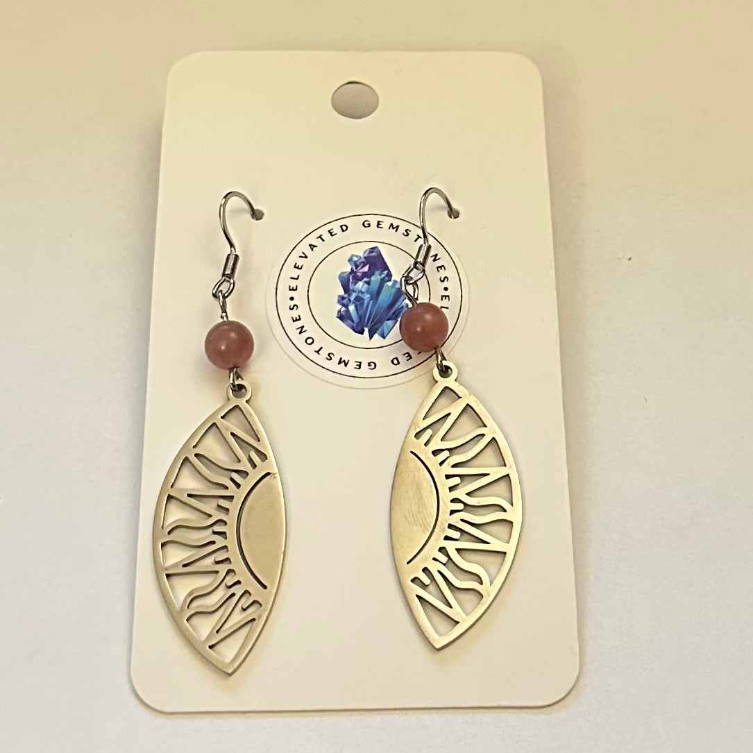 Sunstone Teardrop Sun Earrings
