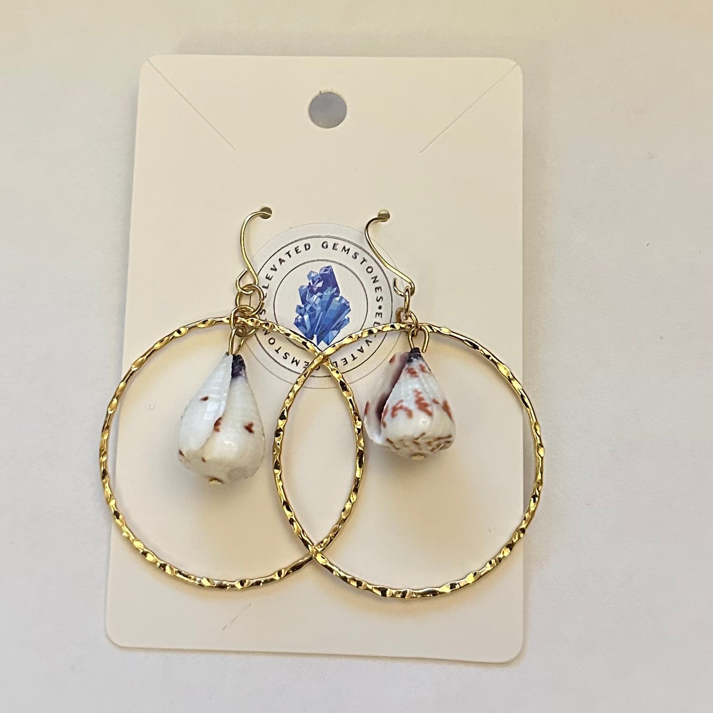 Hebrew Cone Shell Hoop Earrings
