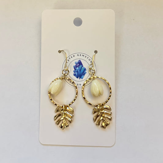 Pikake Monstera Earrings