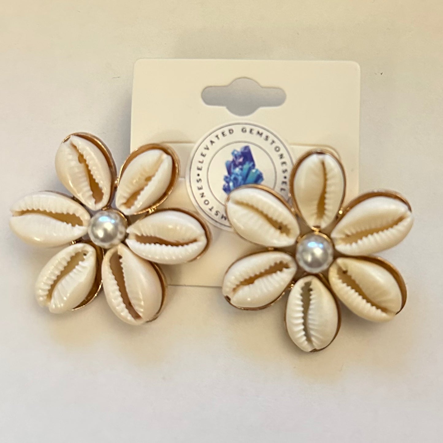 Cowrie Shell Flower Earrings