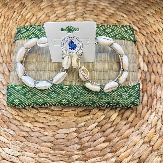 Cowrie Shell Hoop Earrings