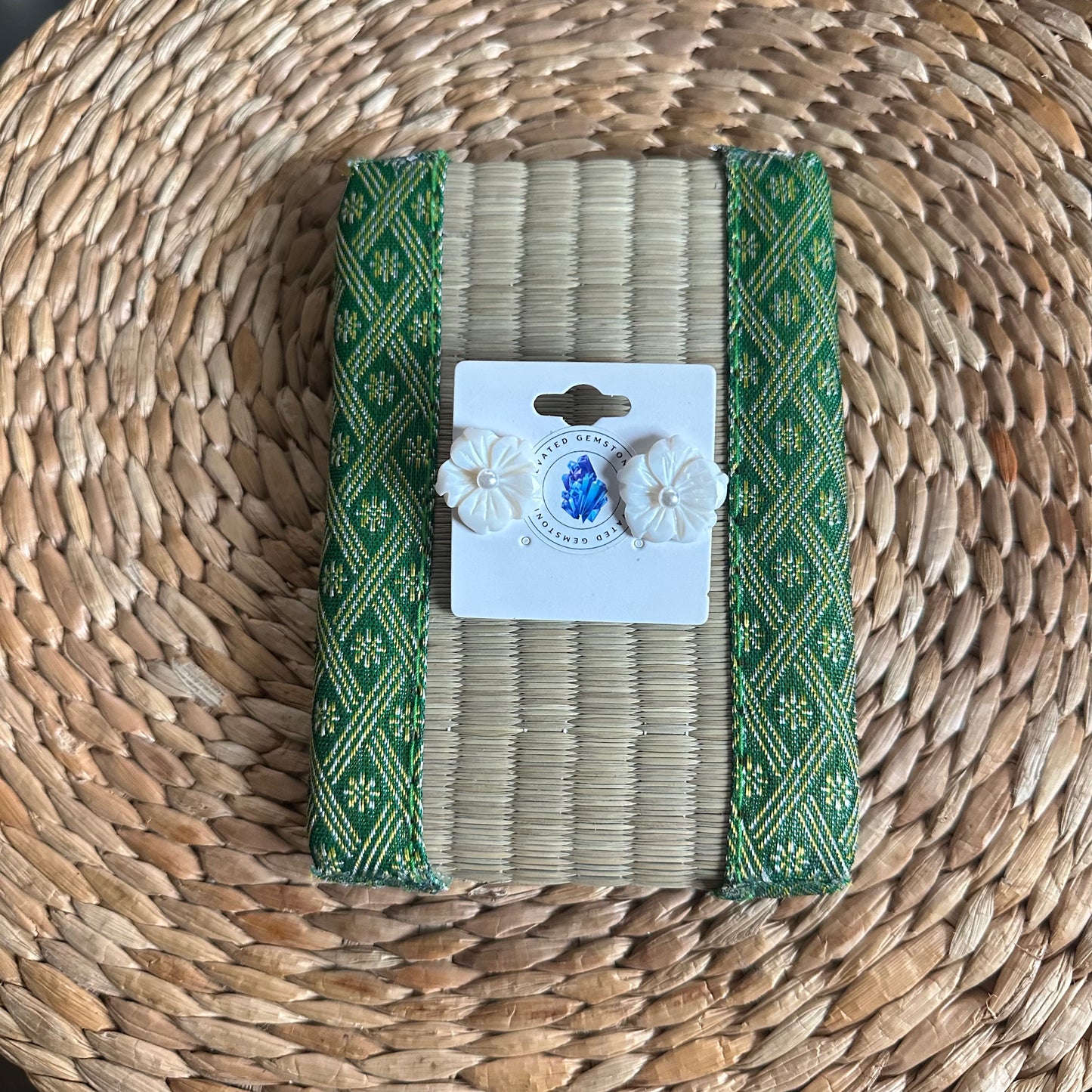 White Flower Earrings
