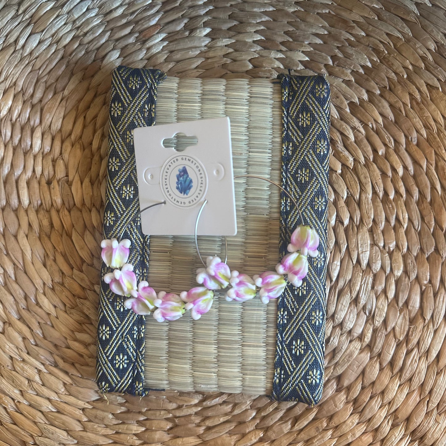 Crown Flower 1 Hoop Earrings