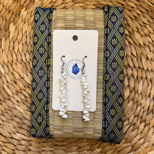 White Mongo Shell Earrings