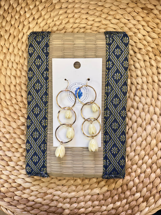 Pikake Flower Circle Earrings
