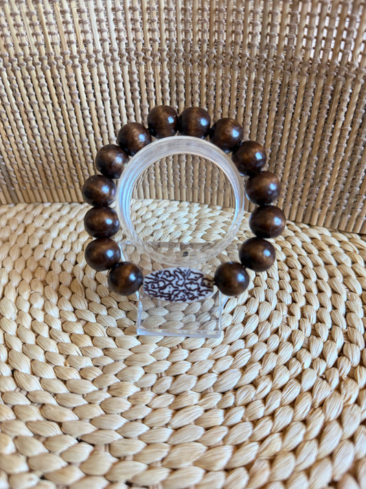 Wood Asian Charm Bracelet