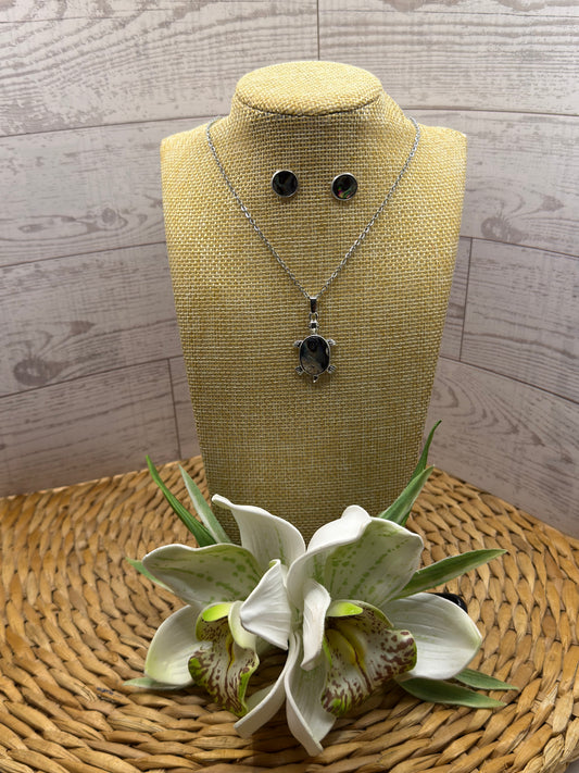 Abalone Turtle Jewelry Set