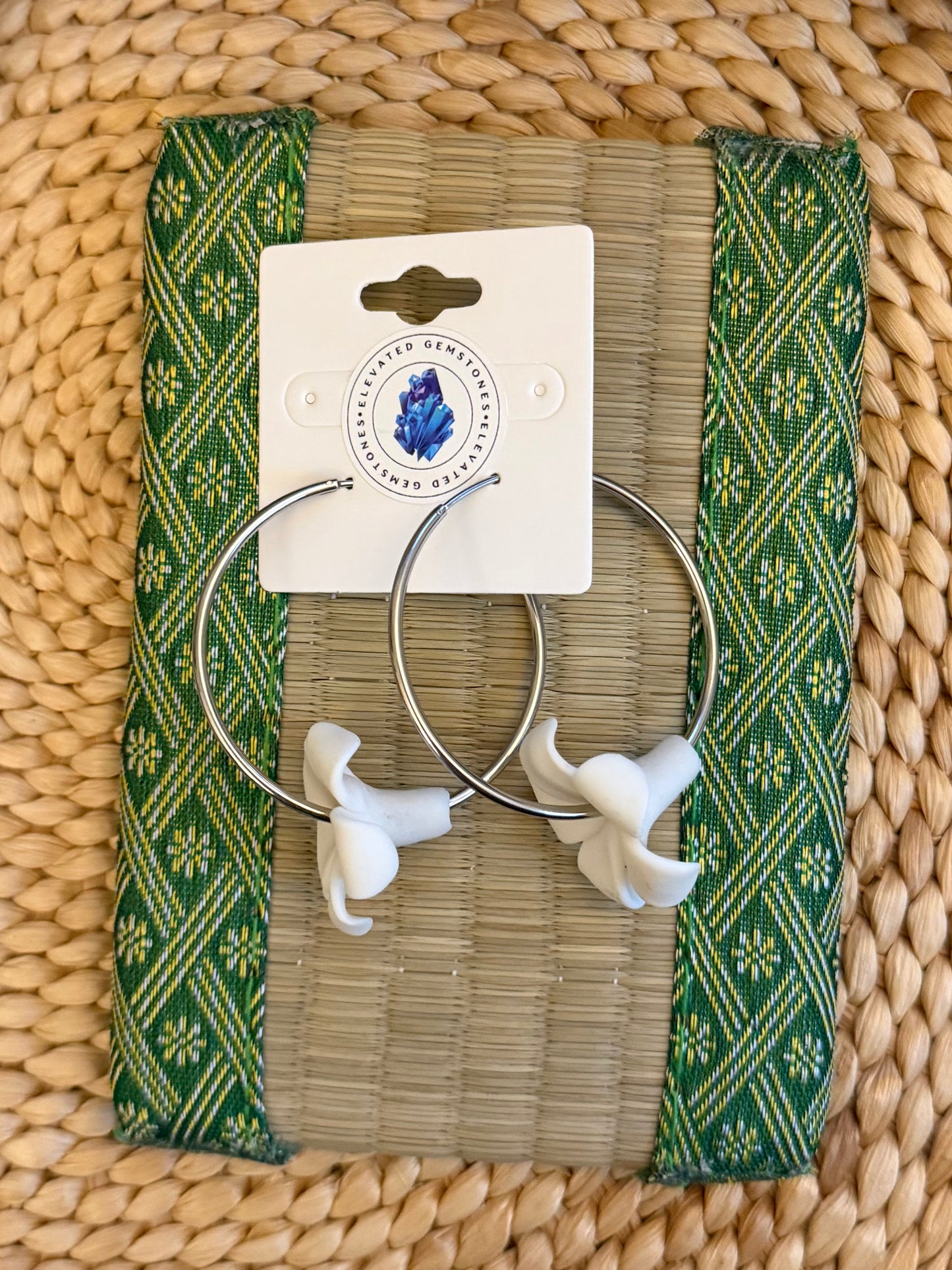 White Puakenikeni Earrings