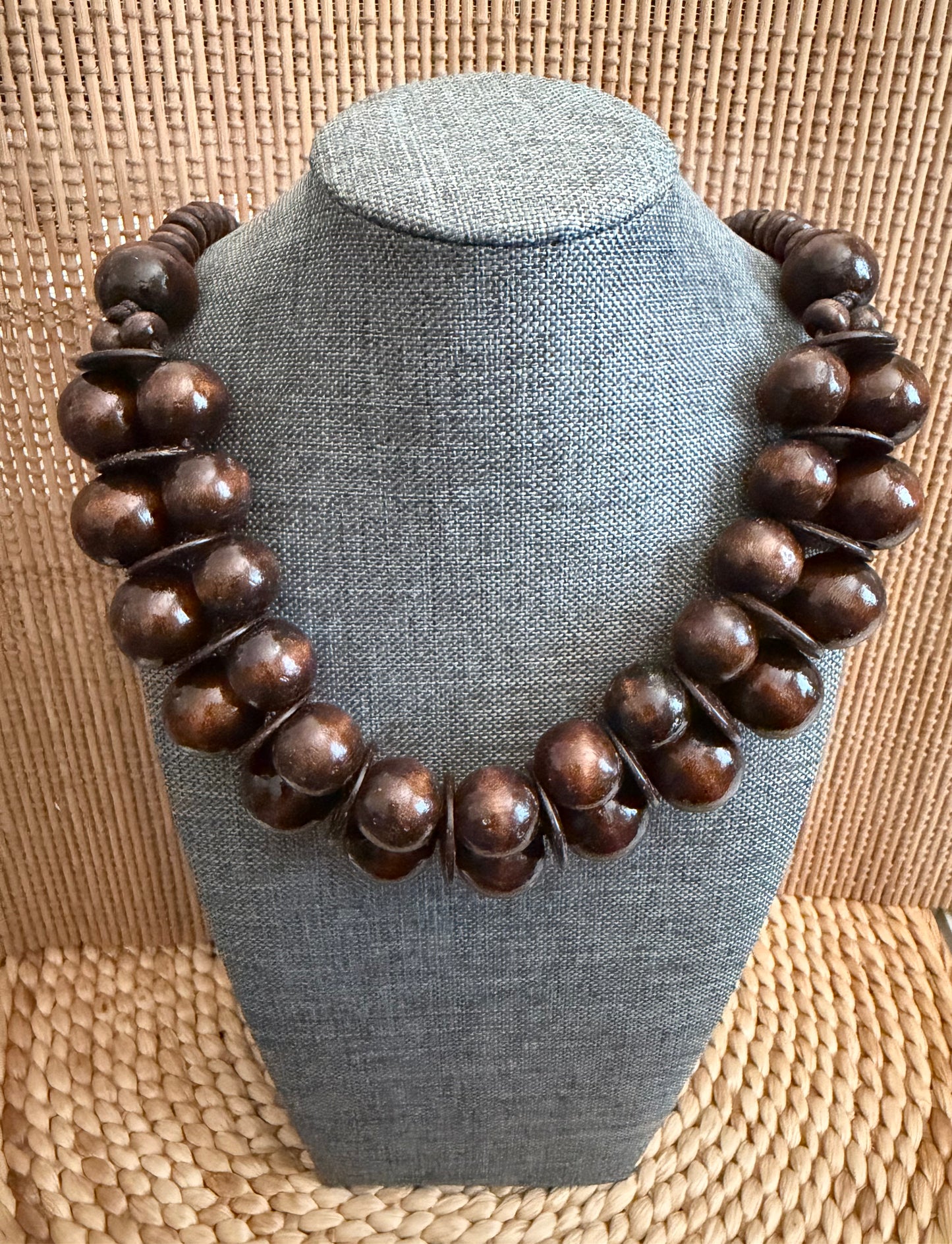 Round Coconut Wooden Necklace
