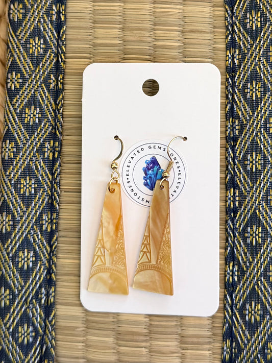 Tribal Yellow Shell Earring