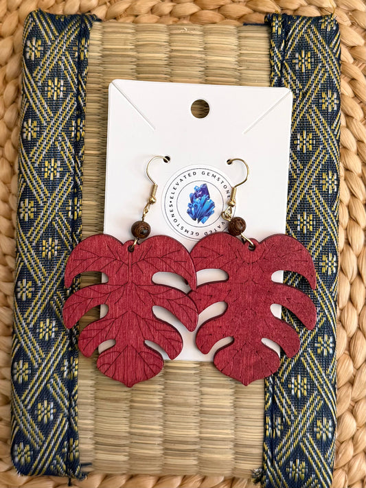 Red Maple Wood Earrings