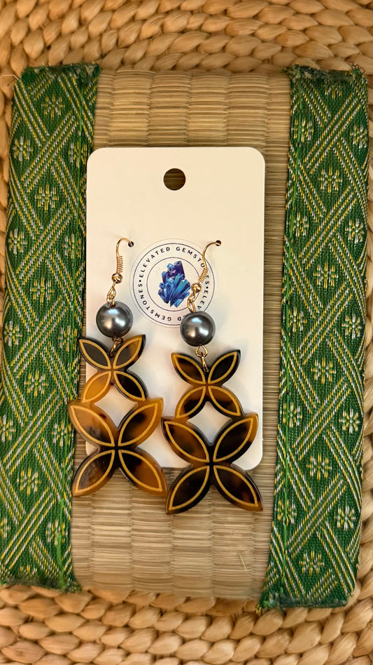 Two Flower Dangle Earrings