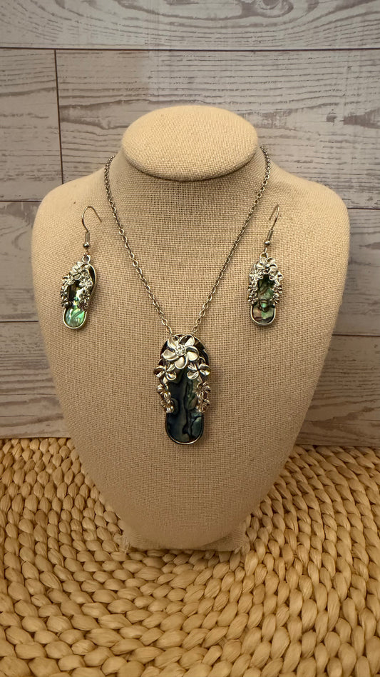 Abalone Slipper Jewelry Set
