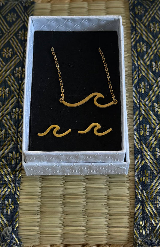 Wave Jewelry Set Stainless Steel