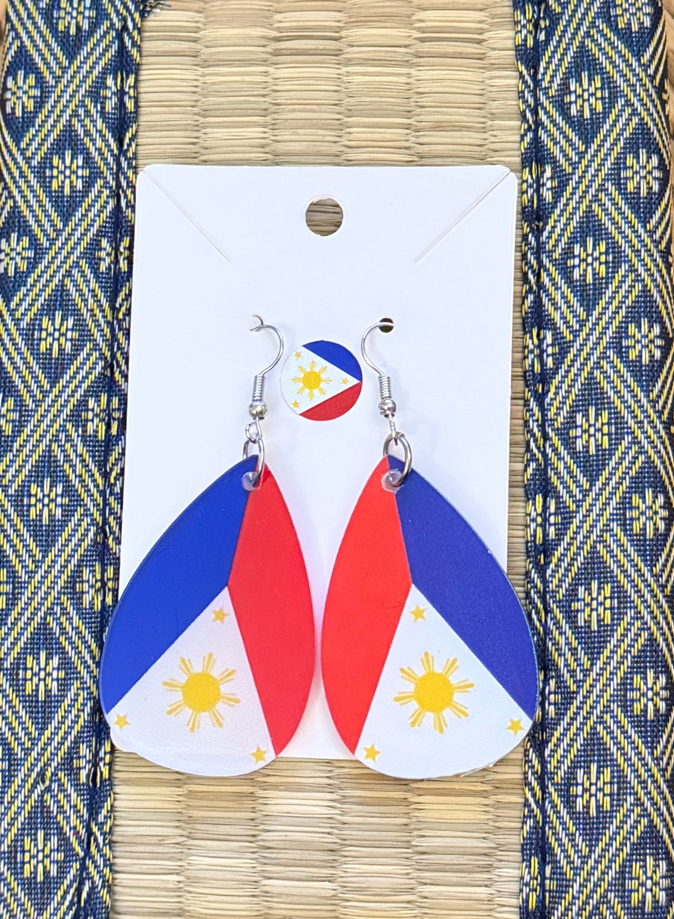 Philippine Flag Teardrop Earrings