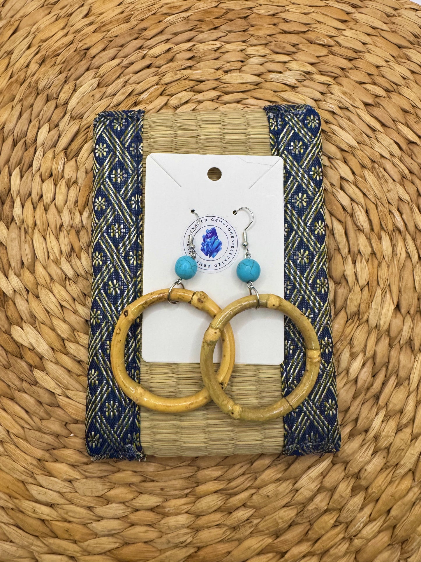 Bamboo Howlite Hoop Earrings