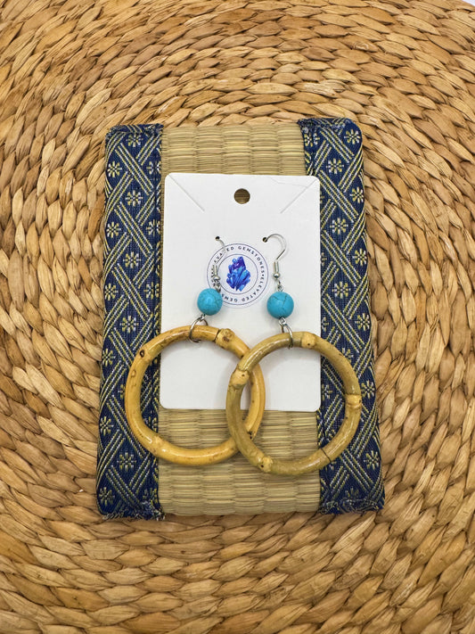 Bamboo Howlite Hoop Earrings