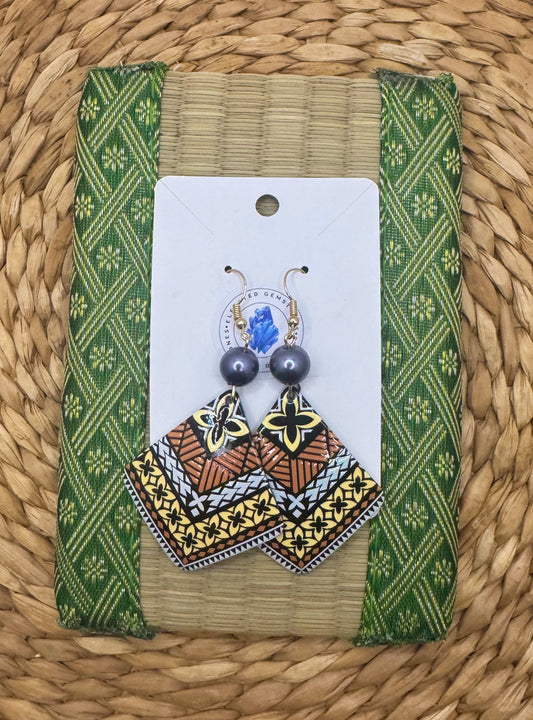 Brown Diamond Tribal Earrings