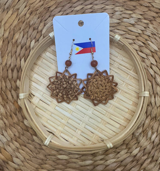 Bayong Star Rattan Earrings