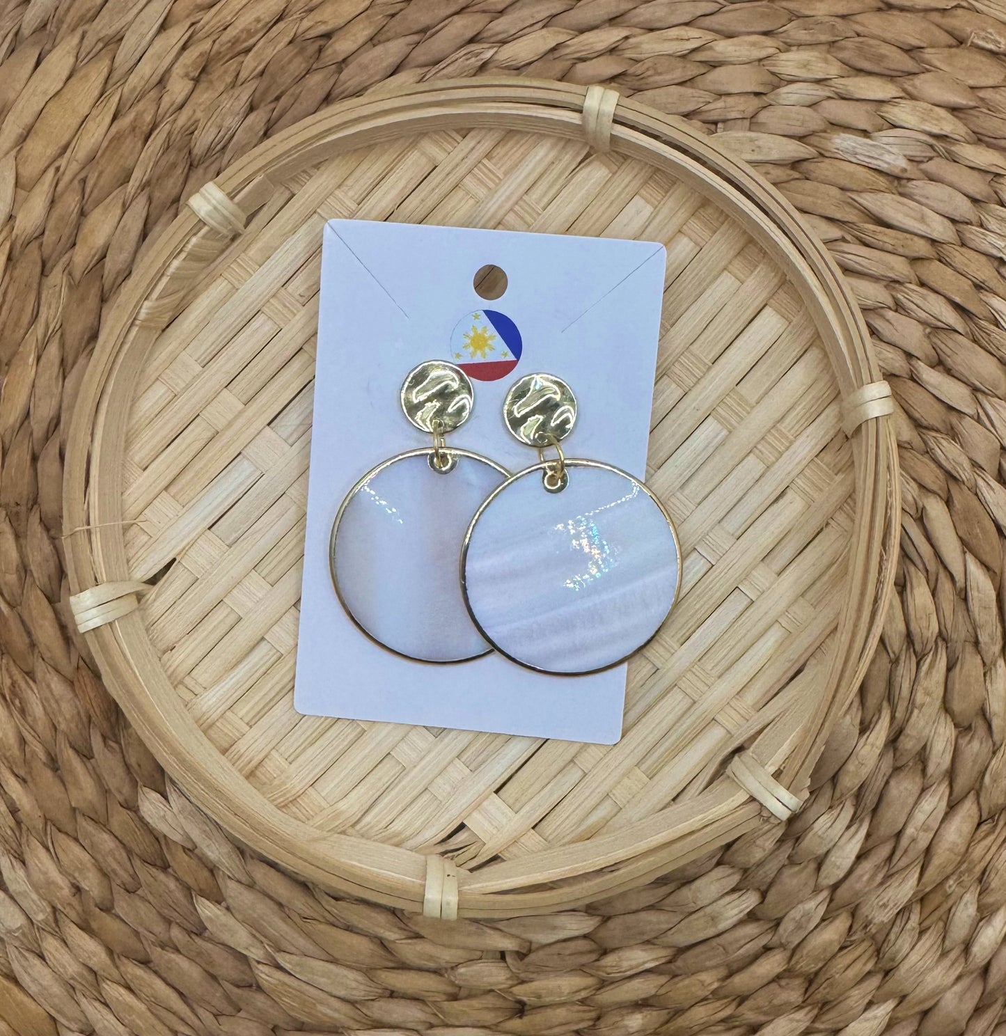 Capiz Shell Round Earring
