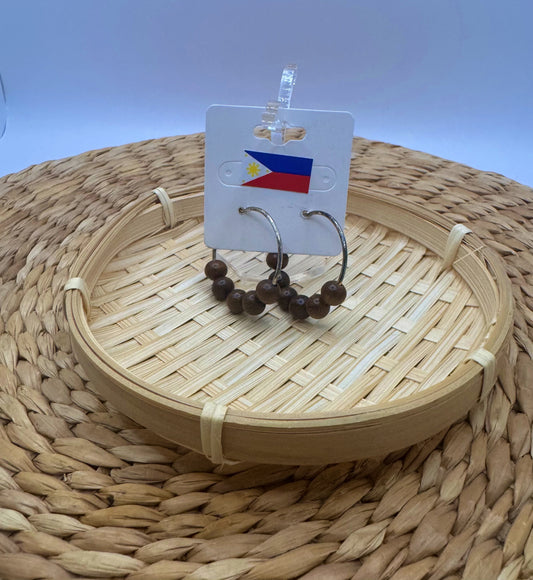 Madre De Cacao Hoop Earrings