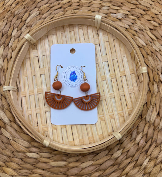 Wood Fan Earrings