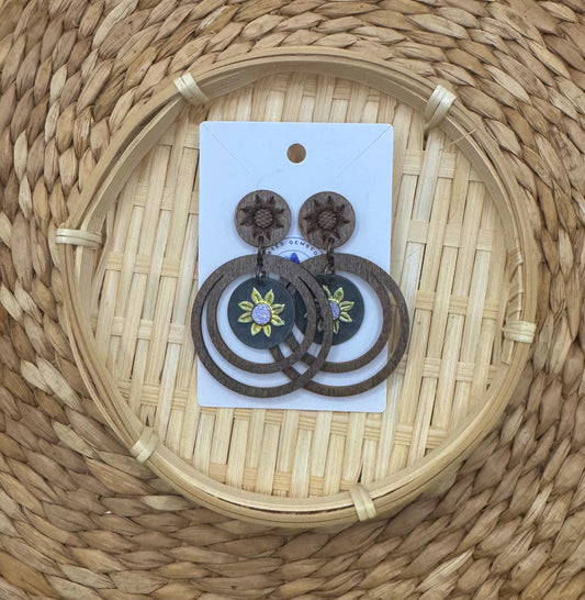 Philippine Sun Wood Earrings