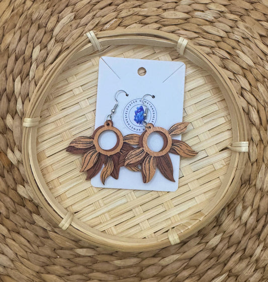 SunfLower Wood Earrings