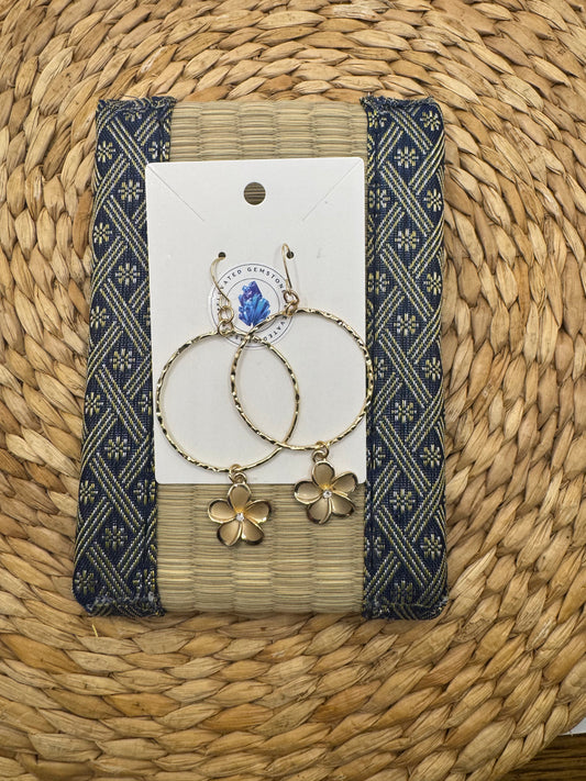 Flower Hoop Earrings