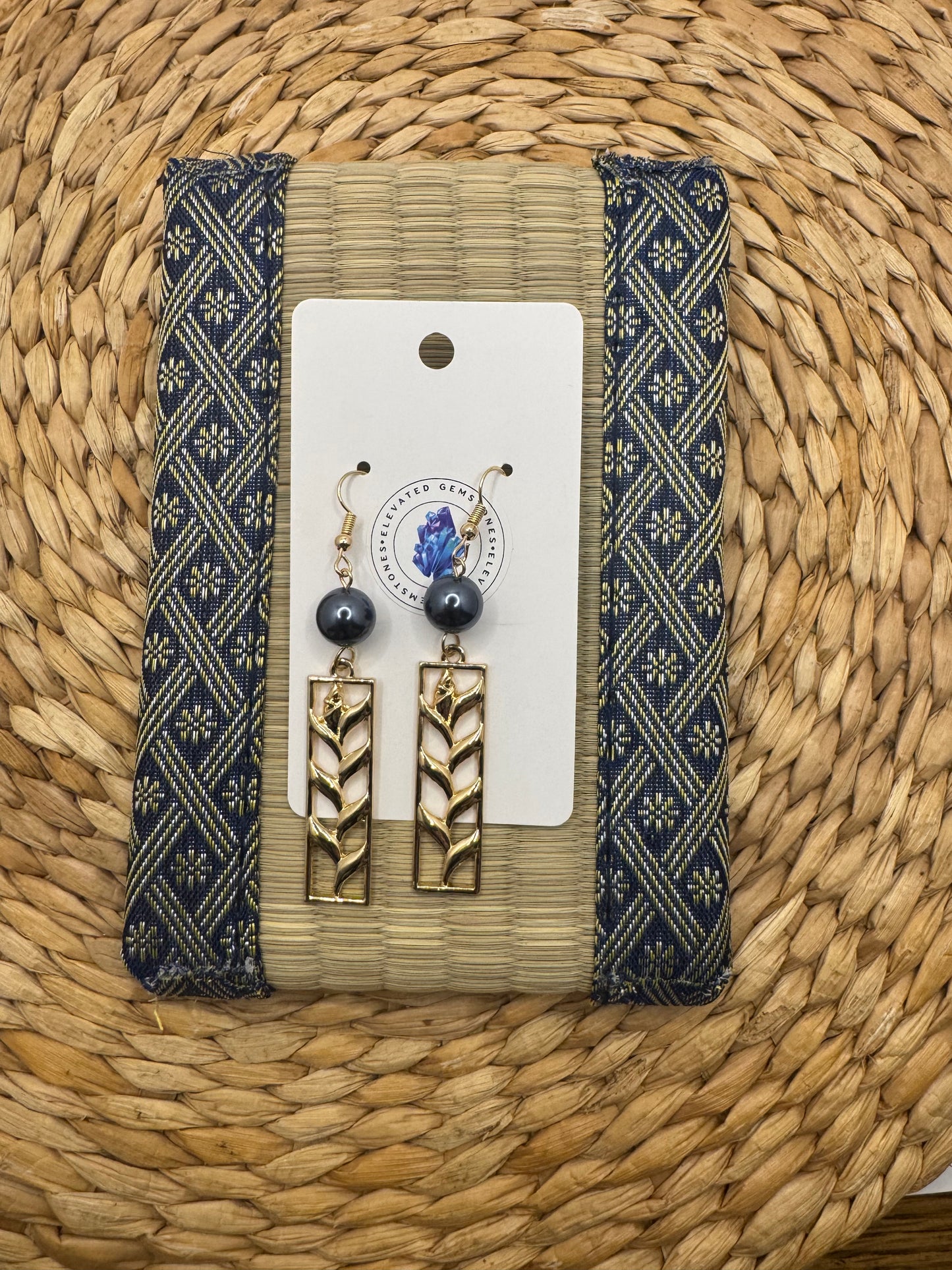 Bird of Paradise Pearl Rectangle Earring