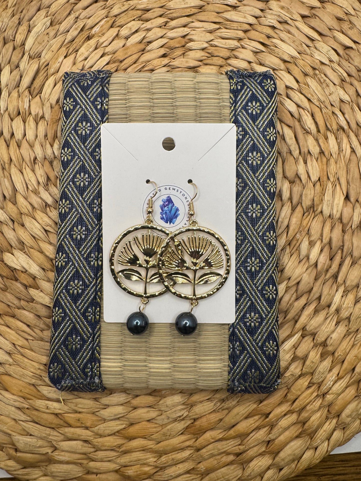 Golden Flower Earrings