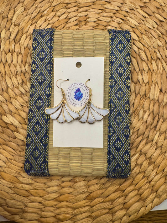 Mother Of Pearl Fan Earrings