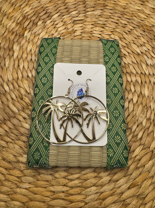 Palm Tree Hoop Earring