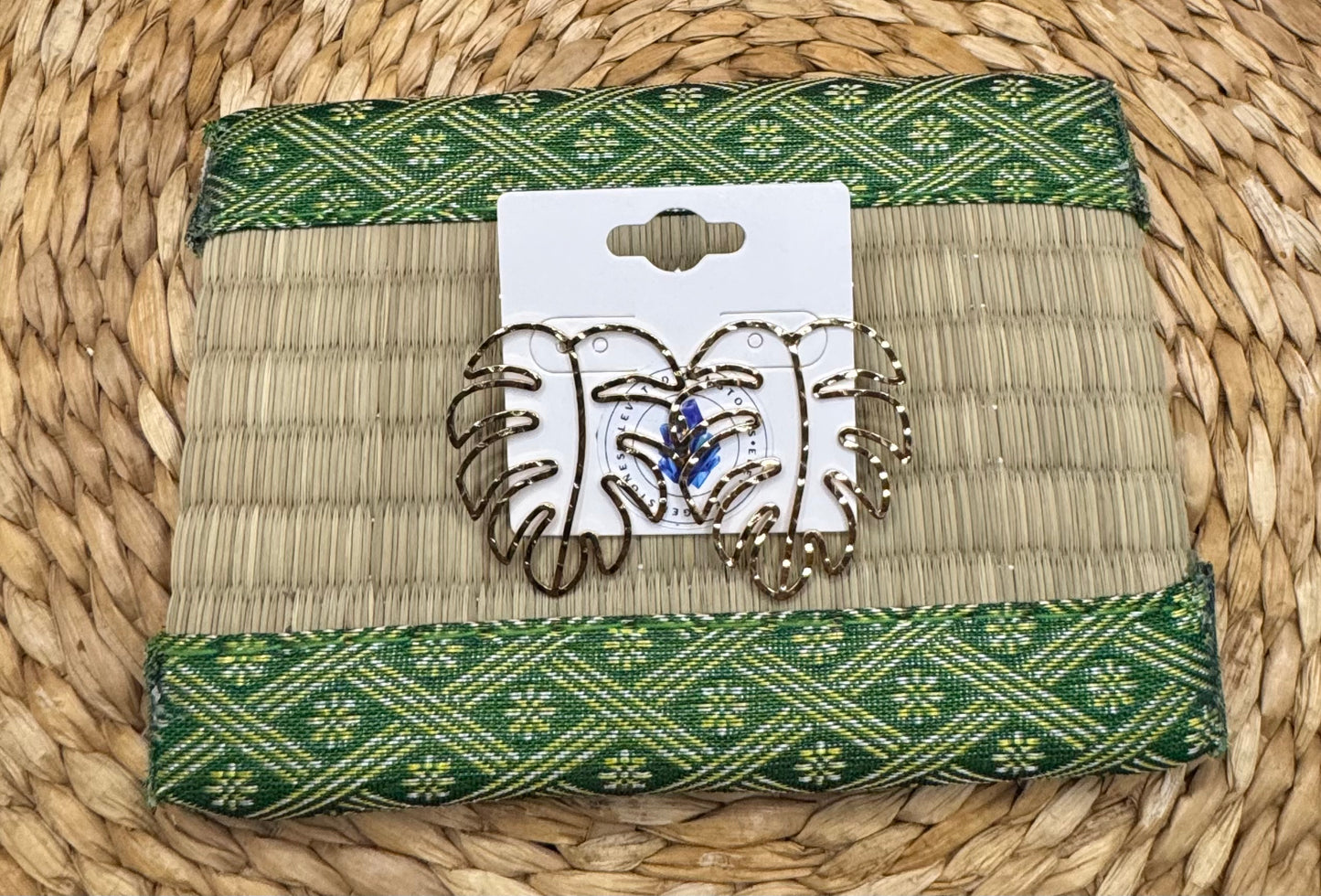 Gold Monstera Earrings