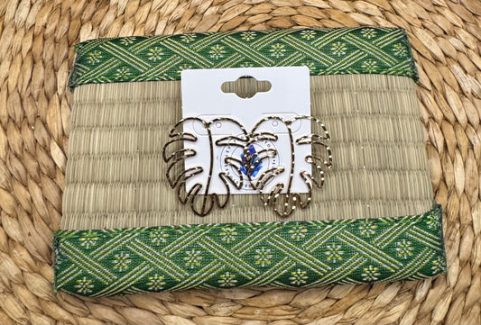 Gold Monstera Earrings