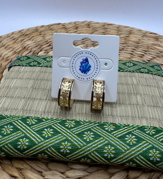 Leaf Round Earrings
