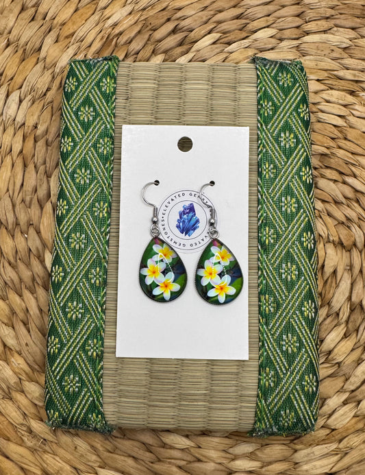 Teardrop Three Flower Earrings