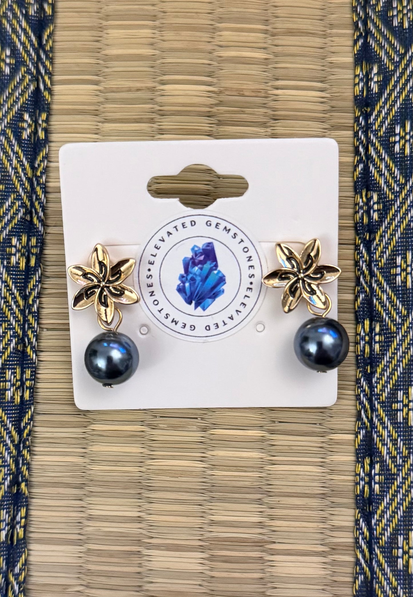 Plumeria Tribal Stud Earrings