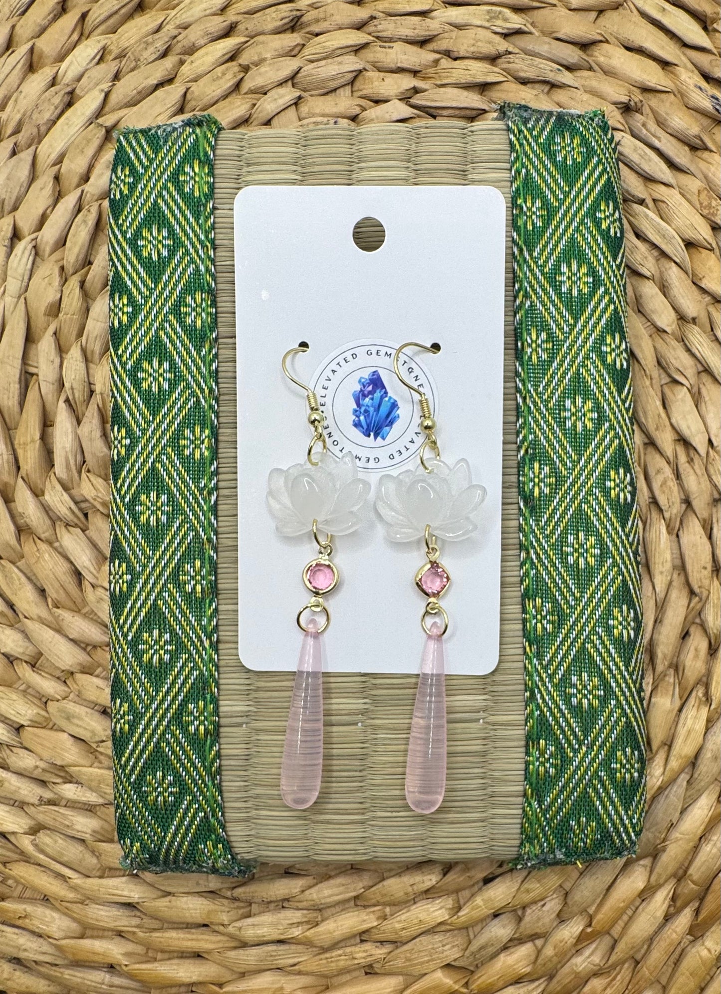 Lotus Flower Dangle Earrings