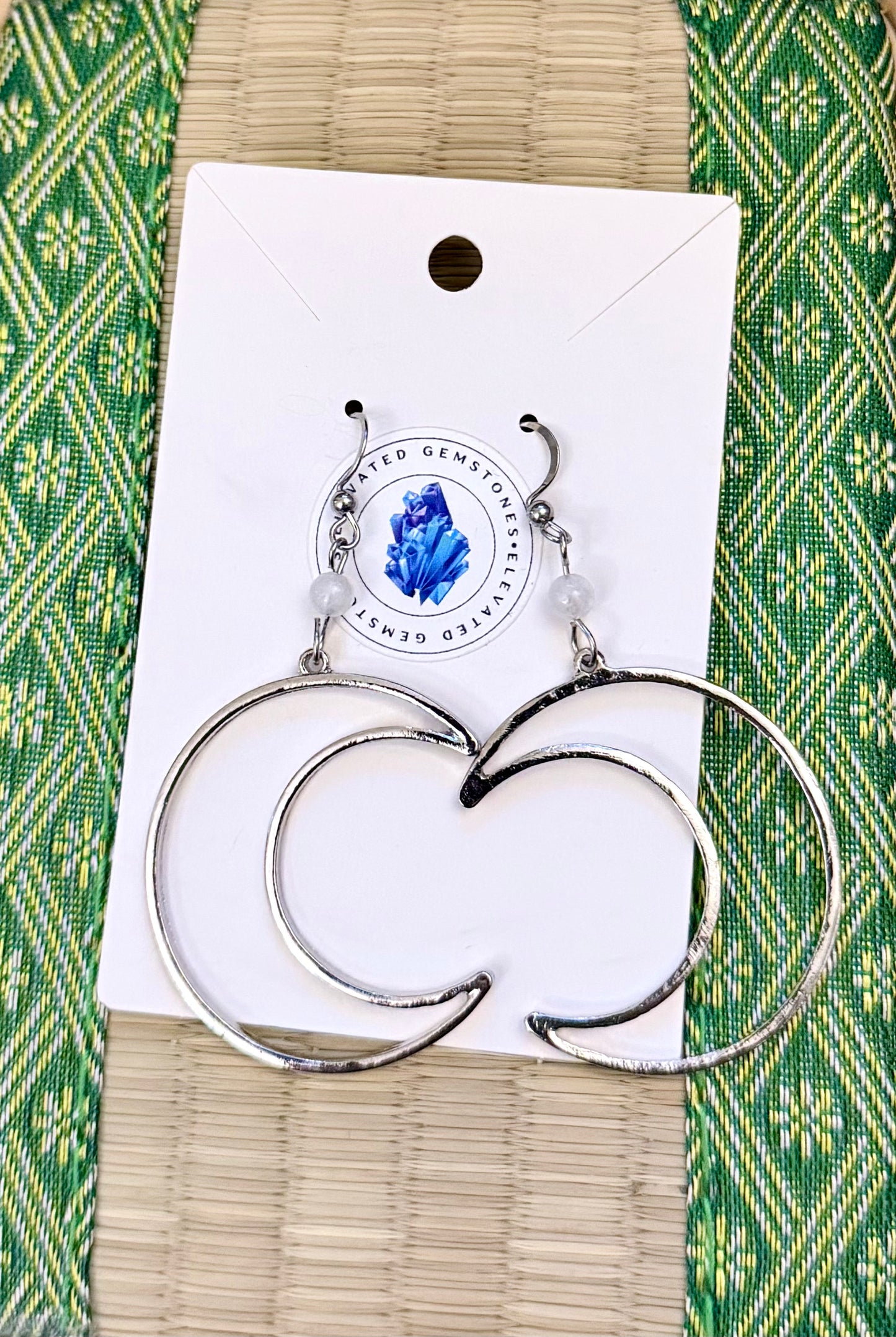 Moonstone Half Moon Earrings