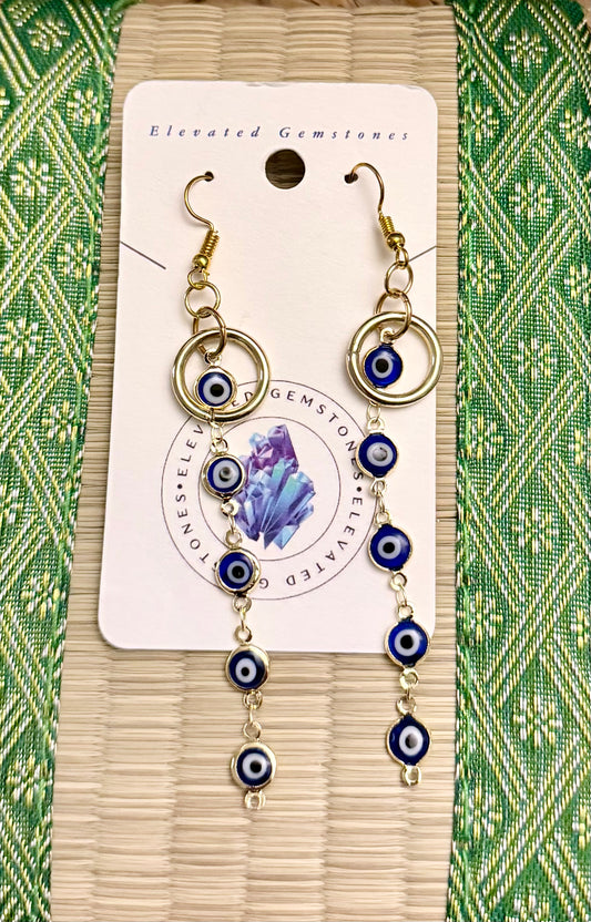 Evil Eye Five Dangle Earrings