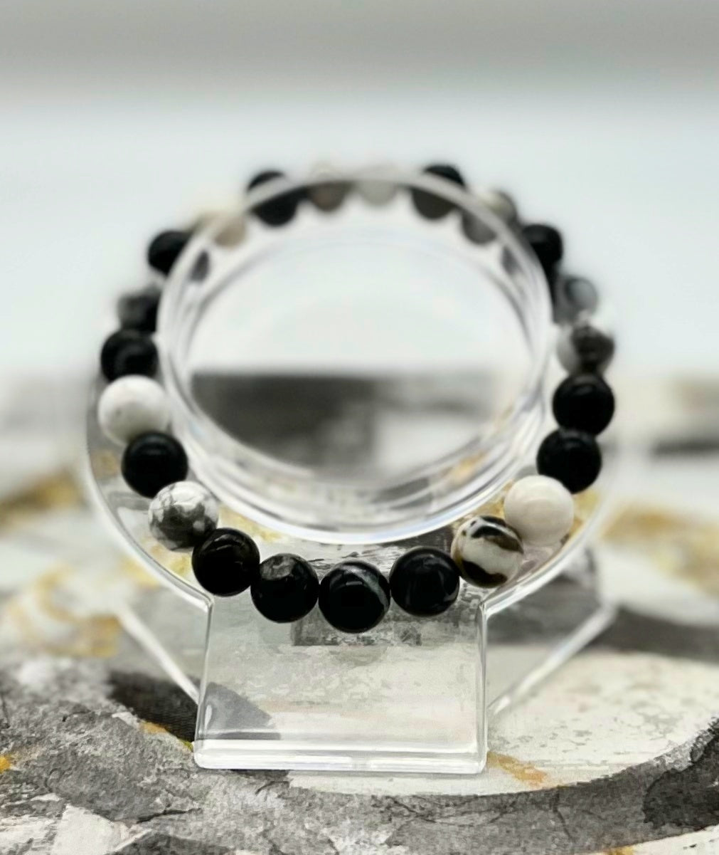 Zebra Stone - Black/White