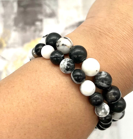 Zebra Stone - Black/White