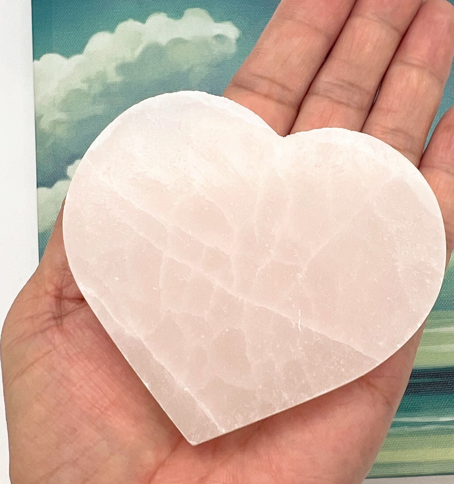 Selenite Heart Charging Plate