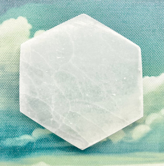 Selenite Hexagon Charging Plate
