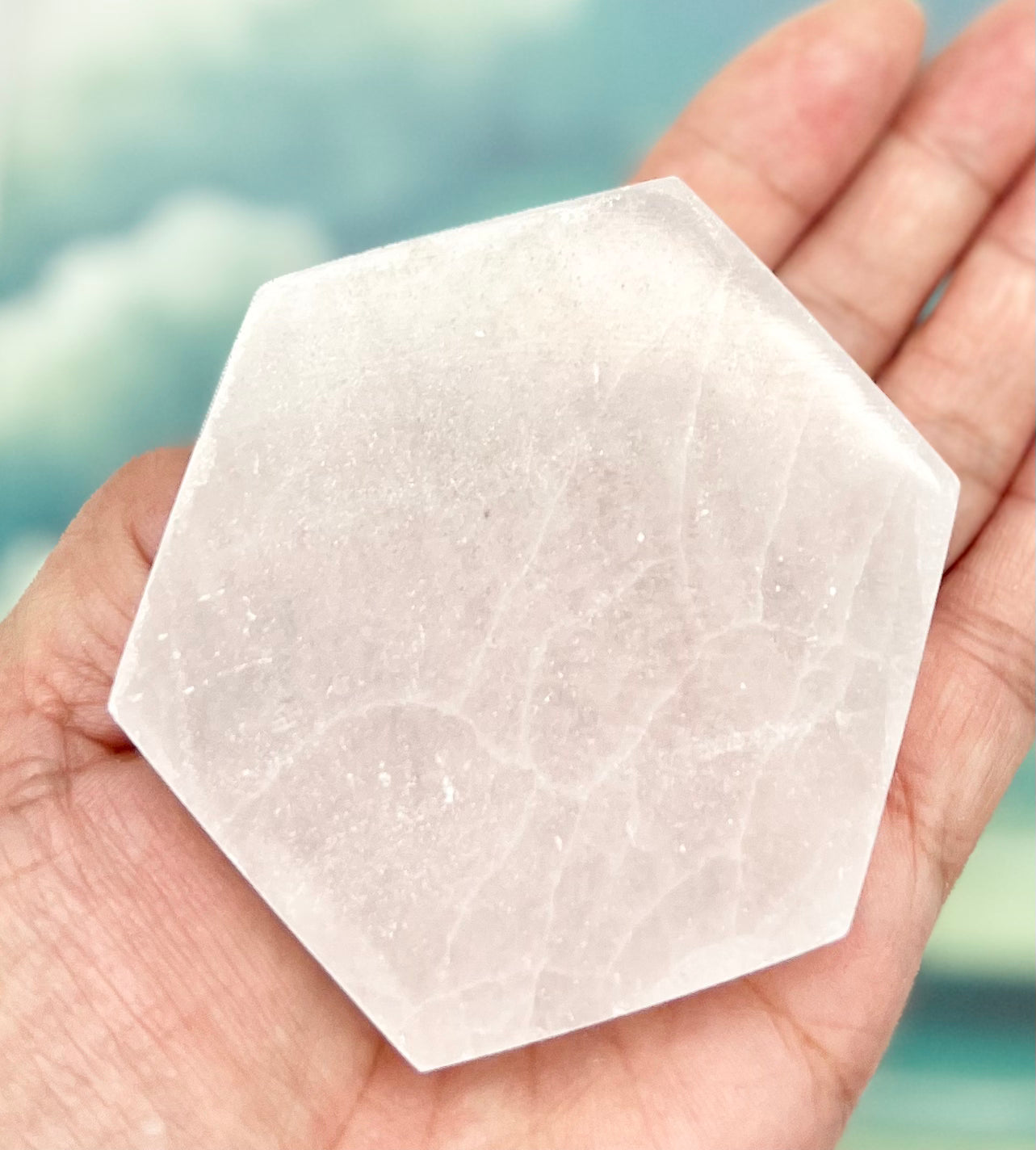 Selenite Hexagon Charging Plate