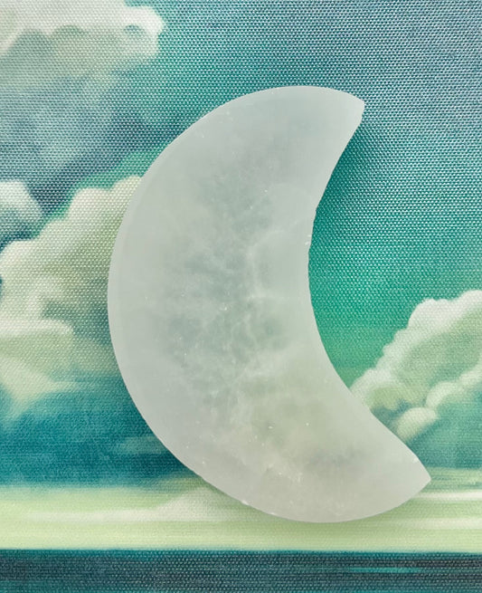 Selenite Half Moon Bowl
