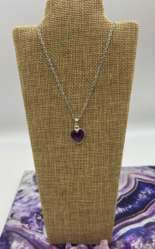Amethyst Small Heart Necklace
